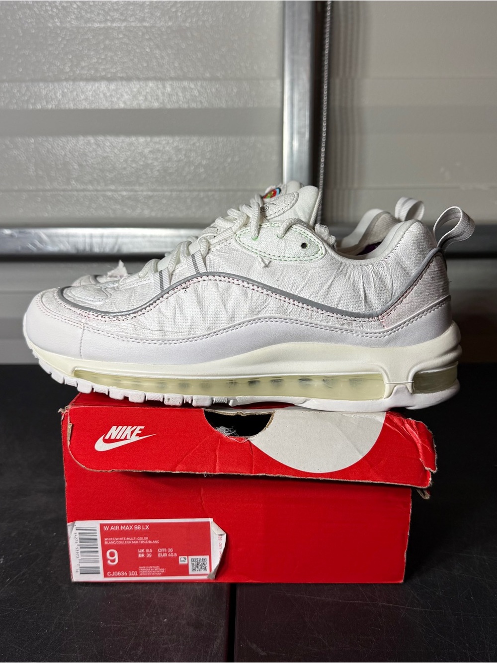 Size 9W - Air Max 98 Cut Away White